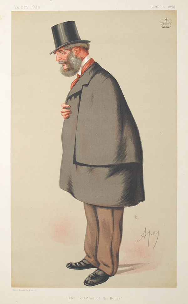 Caricature of Lord Forester by "Ape" (Carlo Pellegrini) published in Vanity Fair in 1875.