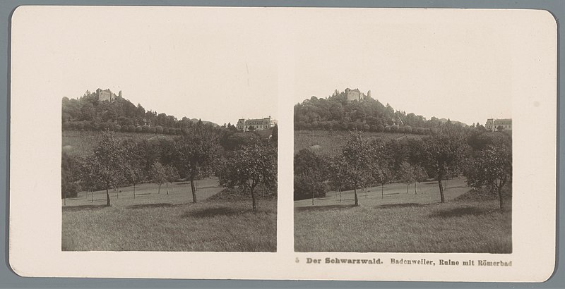File:Gezicht op een ruïne nabij Badenweiler Der Schwarzwald. Badenweiler, Ruine mit Römerbad (titel op object), RP-F-00-9032.jpg