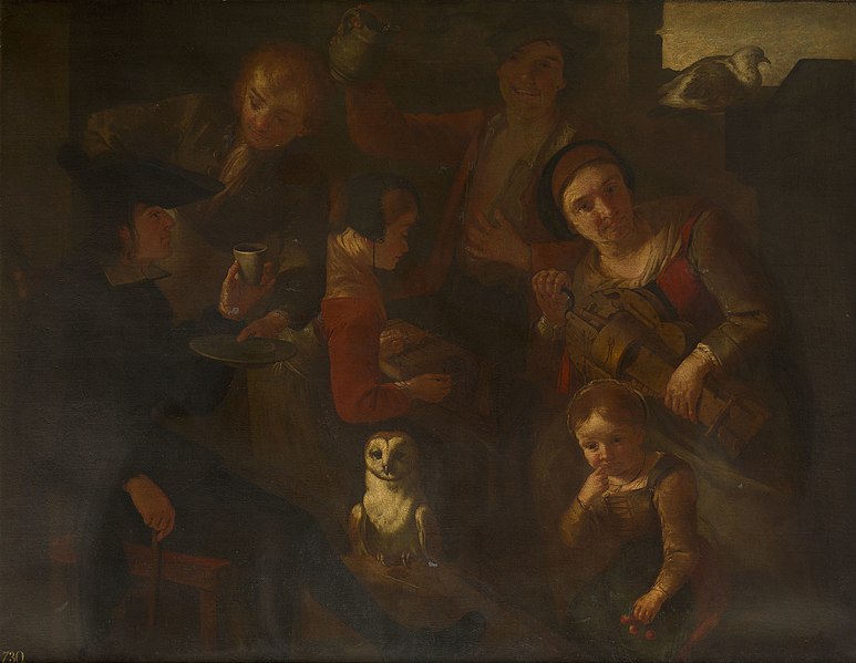 File:Giovanni Francesco Cipper (b. c. 1670 active 1705-36) - Peasants with a Barn Owl - RCIN 402530 - Royal Collection.jpg