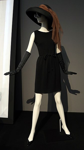 Givenchy short dress and hat worn by Audrey Hepburn in the 1961 film Breakfast at Tiffany's
