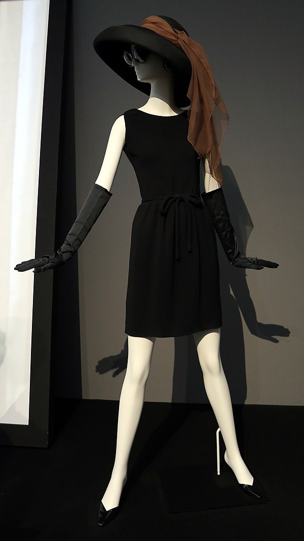 Givenchy short dress and hat worn by Audrey Hepburn in the 1961 film Breakfast at Tiffany's