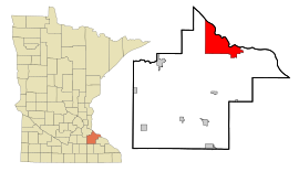 Goodhue County Minnesota Incorporated and Unincorporated areas Red Wing Highlighted.svg