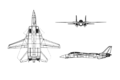 Tavole prospettiche del caccia imbarcato Grumman F-14 Tomcat