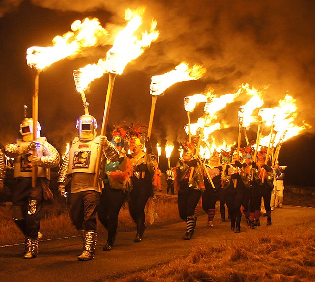 One of the Detour choices in the Shetland Islands had some teams participated in the Scottish fire festivals of Up Helly Aa.