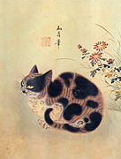 국정추묘, 고양이와 닭 그림으로 가장 유명한 변상벽의 대표작 중 하나