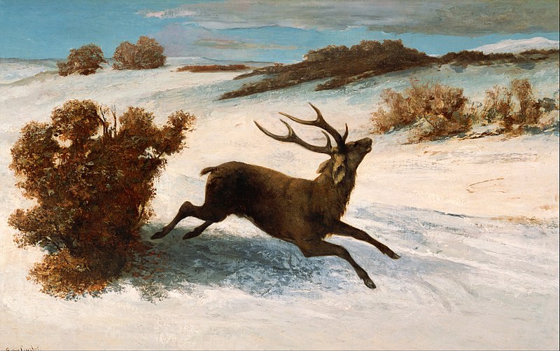 File:Gustave Courbet - Deer Running in the Snow - Google Art Project.jpg