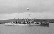 Dorsetshire at anchor in Scapa Flow in August 1941 HMS Dorsetshire.jpg