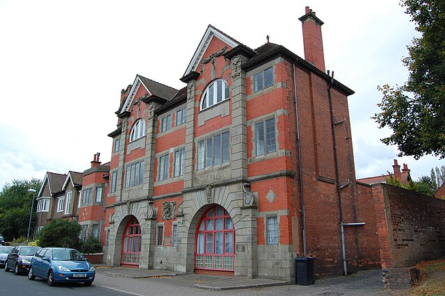 The former City of Birmingham fire station, now divided up and converted into private homes.