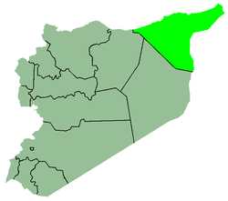 استان حسکه در نقشهٔ سوریه