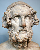 Římská mramorová busta zobrazující Homera.
