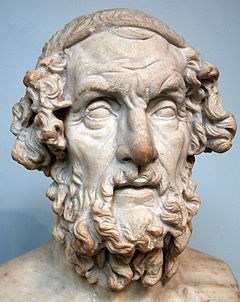 Byst föreställande Homeros, från British Museum