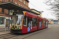 A tram-train on street