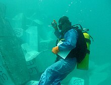 Diver inspecting blocks Idmer underwater inspection.jpg