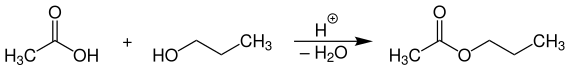 Acid-catalyzed esterification of acetic acid with n-propanol to n-propyl acetate