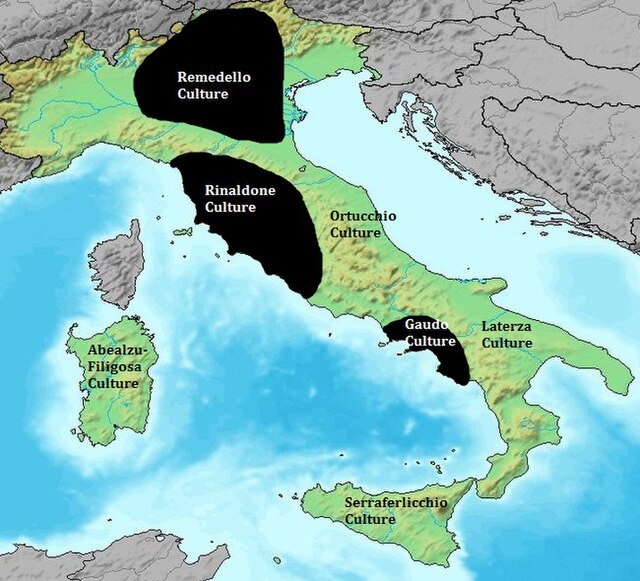 Main Italian cultures of the Copper Age