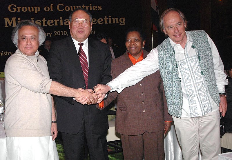 File:Jairam Ramesh meeting with the Environment Ministers from BASIC countries (Brazil, South Africa, India and China) to discuss the post Copenhagen scenario on Climate Change, in New Delhi on January 24, 2010.jpg