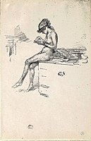 Оголена за читанням, 1889 або 1890