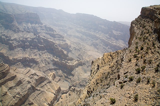 Jabal Shams, which has the highest peak in Oman
