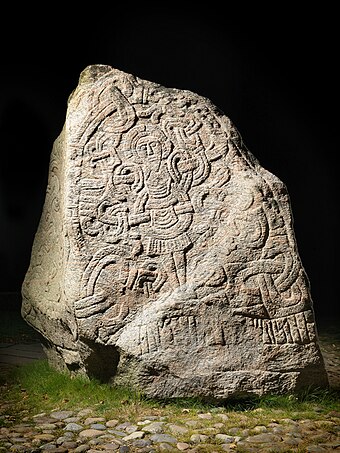 Larger of the two Jelling stones, raised by Harald Bluetooth