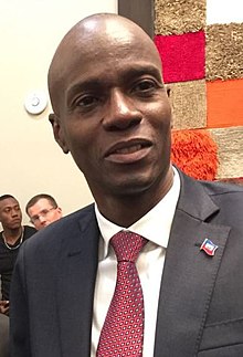 Jovenel Moise was the President of Haiti from 7 February 2017 until his assassination on 7 July 2021. Jovenel Moise.jpg