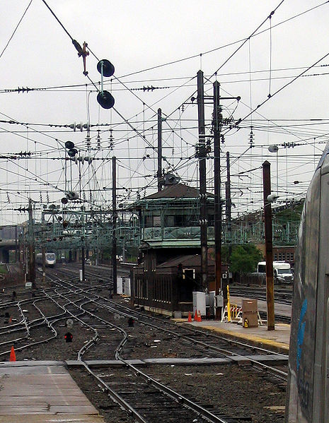 "K" Tower, north of Washington Union Station, is the only remaining interlocking tower on the Northeast Corridor south of Philadelphia