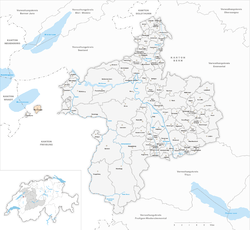Harta e komunës Münchenwiler në distriktin Bern-Mittelland