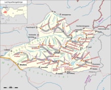 Carte du massif de Lechquellen.