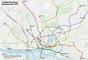 300px karte u bahn hamburg netzplanung 1955