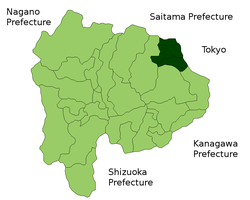 Lokasi Kitatsuru di Prefektur Yamanashi