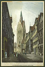 Vor 1827: Die Marktkirche auf einem kolorierten Stahlstich nach einer Zeichnung von Robert Batty