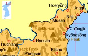 Mount Baekdu's location