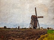 Schilderij van László Paál (Windmolen in Beilen, 1870)