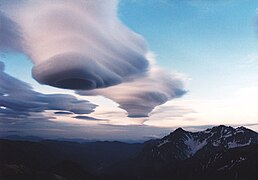 Lenticular clouds and Mount Hotaka from Mount Otensho 1994-06-25.jpg