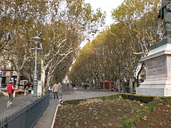 Les allées Paul-Riquet, le cœur de la ville de Béziers.