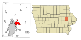 Linn County Iowa Incorporated and Unincorporated areas Marion Highlighted.svg