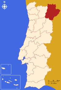 Poziția regiunii Distrito de Bragança