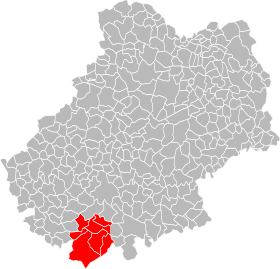 Localização da comunidade das comunas de Castelnau-Montratier