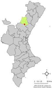 Localização do município de Torralba del Pinar na Comunidade Valenciana