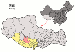 Contea di Ngamring – Mappa
