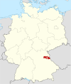 Tyskland, beliggenhed af Neustadt a.d.Waldnaab markeret