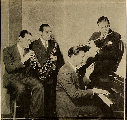 The Lombardo brothers:  Lebert, Carmen, Guy, and Victor, circa 1931