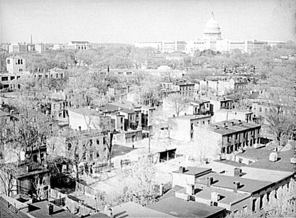 Wholesale demolition of the slums in Southwest D.C. (depicted) was a key goal of the Federal City Council.