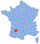 Posizion del dipartiment Lot-et-Garonne in de la Francia