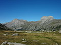 Grande Séolane ou Tête des Agneliers, 2909 m (premier plan) et Petite Séolane ou Tête Ronde (2854 m) vues du sud