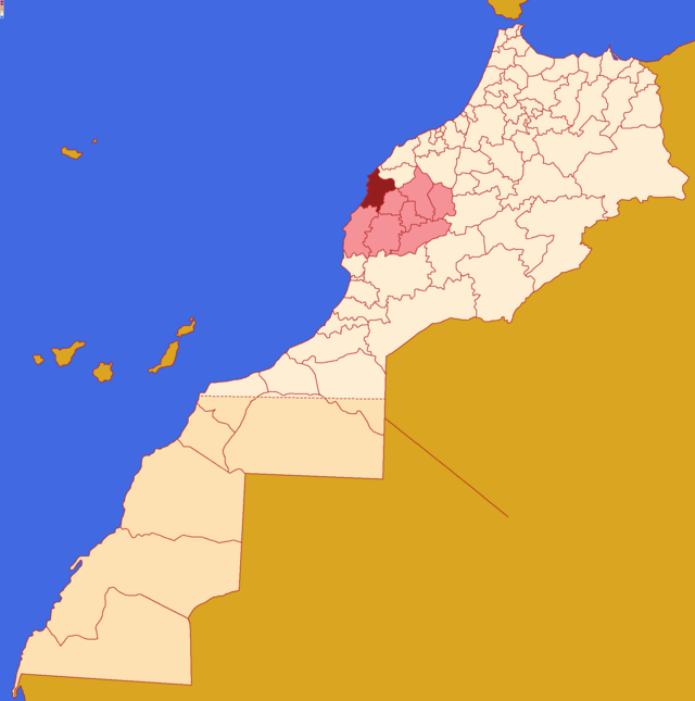 Localização da província em Marrocos. Sara Ocidental incluído