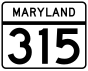 Maryland Route 315 marker