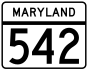 Maryland Route 542 signo