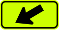 W16-7PL Downward diagonal arrow to the left (plaque)