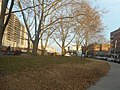 To the right of the park is a building now named Aftab Park,