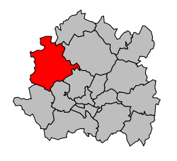 Kanton na mapě arrondissementu Dijon
